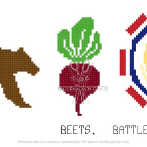 Bears Beets Battlestar Galactica Cross Stitch Pattern
