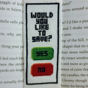 Would You Like to Save? Cross Stitch Bookmark