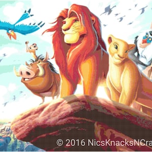 The Lion King at Pride Rock Cross Stitch Pattern