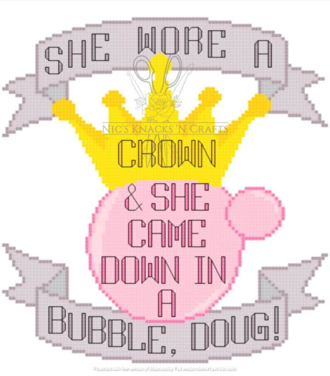 She Came Down in A Bubble Doug! Cross Stitch Pattern - Etsy