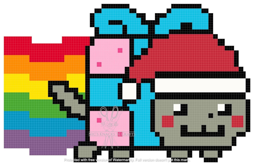 Holiday Nyan Cat Cross Stitch Pattern - Etsy