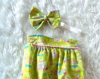 Girl baby bloomers, Girls Easter Outfit, Bunny Ears