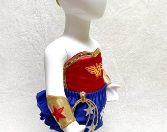 Super Woman costume, 1st birthday outfit, Superhero tiara, super hero cuffs and lasso, Superhero baby shower