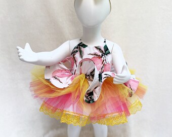 Pink Lemonade Tutu Dress, Baby Romper, Baby headbands, Baby tulle dress