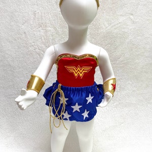 Super Woman Costume Set for 1st Birthday - Superhero Tiara, Hero Cuffs, and Lasso