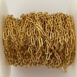 14K Real Gold Filled 3ft. Flat Clip Chain Size: 2.5mmX6.5mm