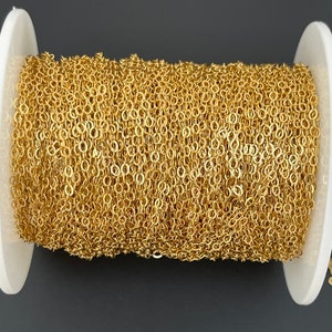 14K Gold Fill Flachkabelkette - 1,5 mm Breite, am Fuß verkauft - Echt Gold Fill Kette für Schmuckherstellung & Halsketten