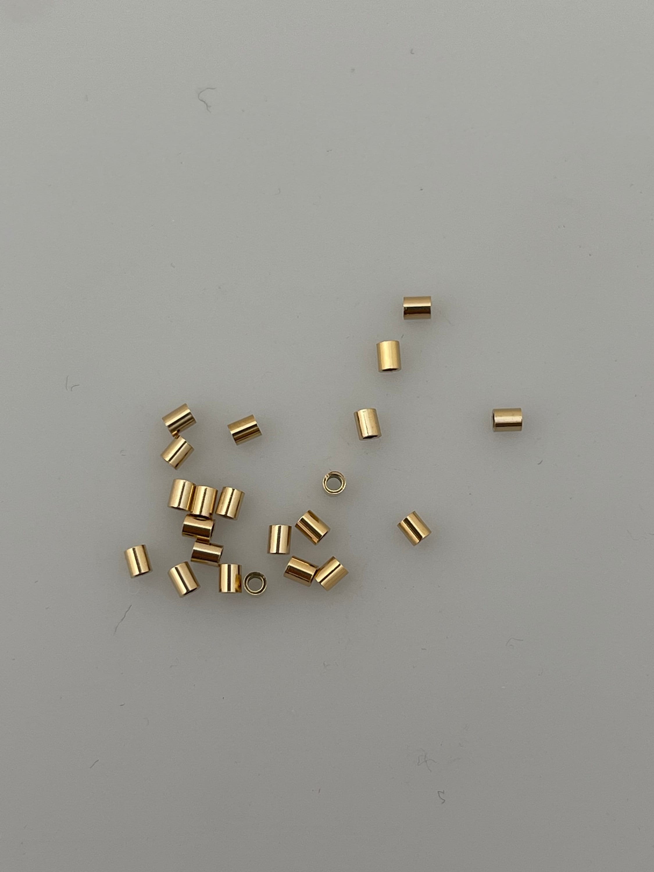 1/2oz) Approximately 380 Gold Plated 2x1.5mm Crimp Tubes Crimping Beads