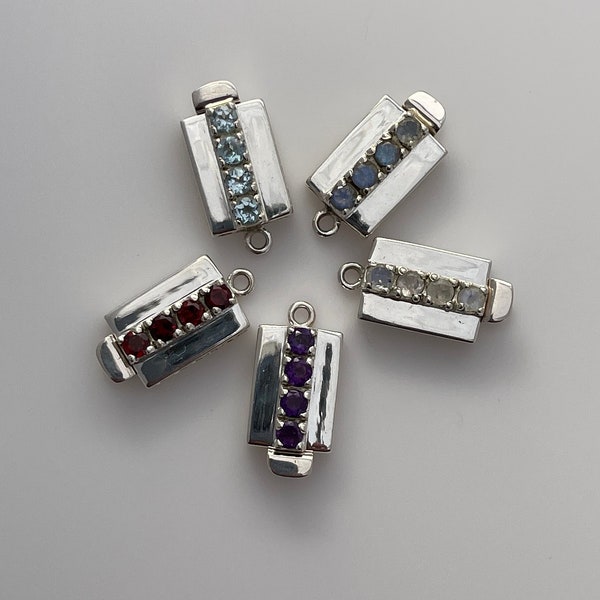 Sterling Silver Clasp Choice Of your Gemstone Claps Size:27mmX13mm C-14SS