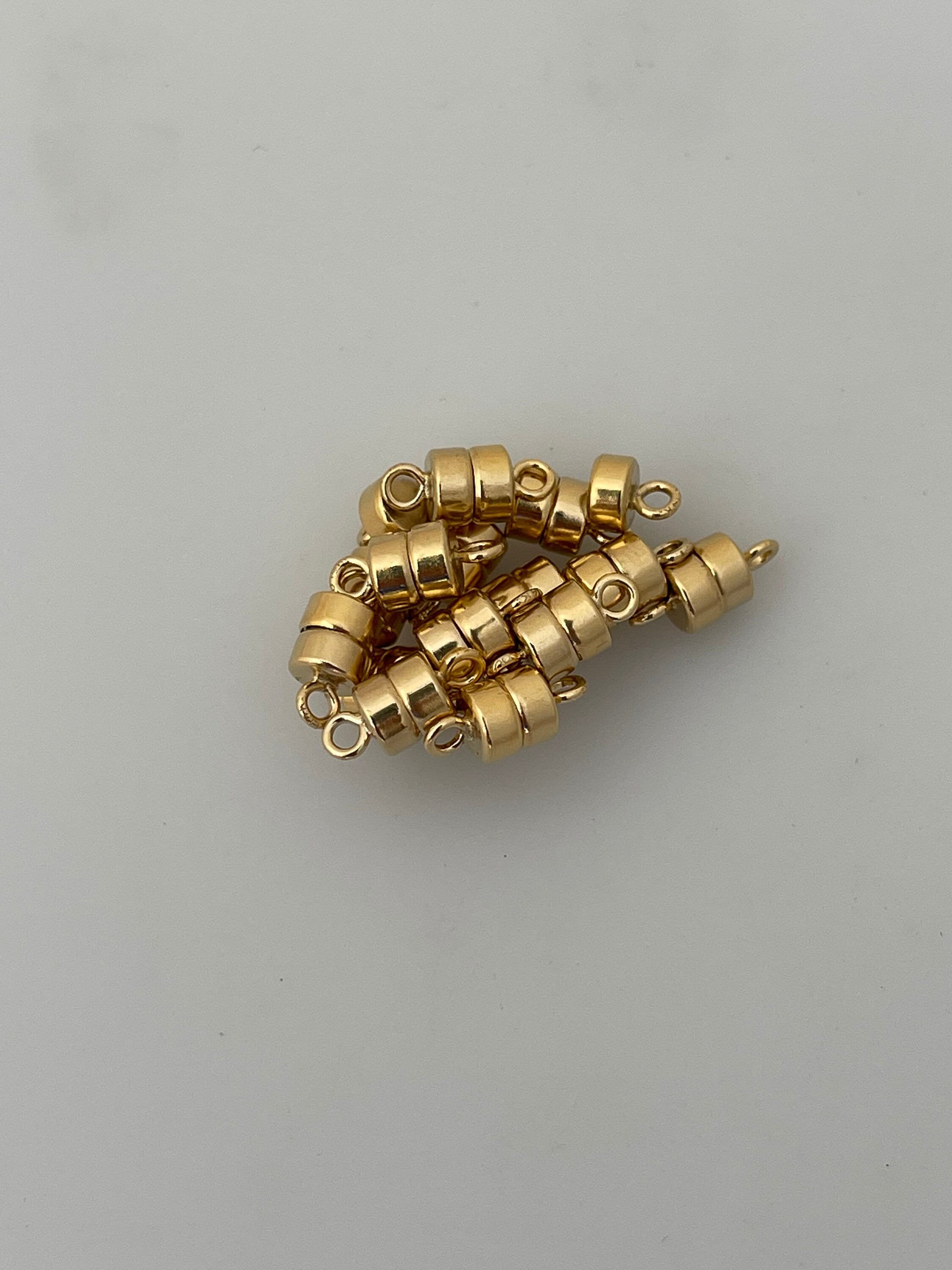 Gold Plated Magnetic Jewelry Clasp, Bullet Shape (12 Pieces)