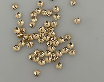 Flower Bead Cap 40-120 Pcs. 14k Real Gold Filled, Light Weight, Available 3 Size: 3mm, 4mm, 5mm, 6mm, Hole Size 1mm, 0.76mm