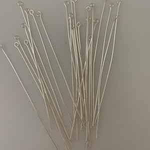Sterling Silver Eye Pins | 925 Sterling Silver Eye Pins | Available three Size: 2", 2.5", 3" (12 to 18 pins per pack)