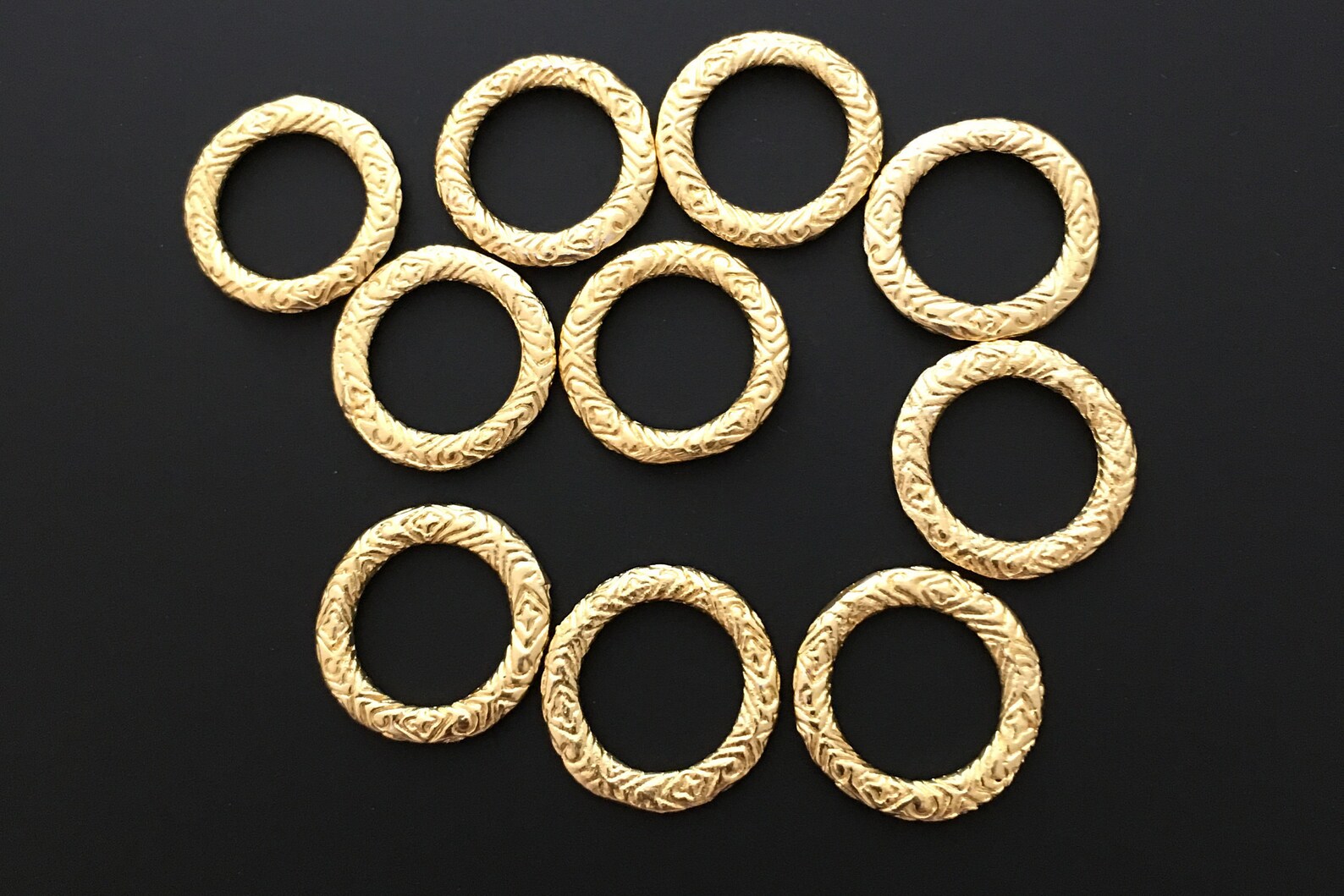 A Pack of 10 Pcs. Gold Finish Ring Hoops Ecoated Brushed Etsy