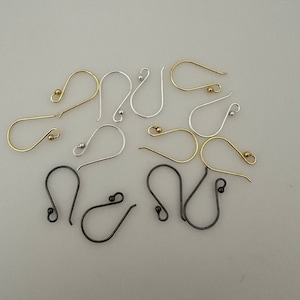 30 Pairs of Gold Finish | Silver Plated | Anti Tarnish | Ear wires | Findings | Plain Ear wires | Copper Ear wires |