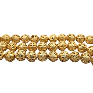 Filigree Ball Bead 12 Pcs., Designer Beads, Anti Tarnish Finish, Gold & Silver Plated, Heavy, Bead Size: 16mm, Hole Size - 1.75-2mm.