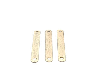 Brushed Metal Stamping Blanks: Gold, Silver, Gunmetal (50mmX7mm, 10 Pcs)