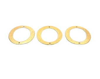Brushed Oval Connector: Gold Finish & Silver Plated, 35mm (10 Pcs)