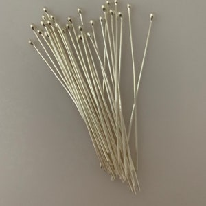 Sterling Silver Ball Headpins | 925 Sterling Silver | 23,24,& 26 Gauge  | Available in Five Sizes: 1&quot;, 1.5&quot;, 2,&quot; 2.5&quot; and 3&quot;.