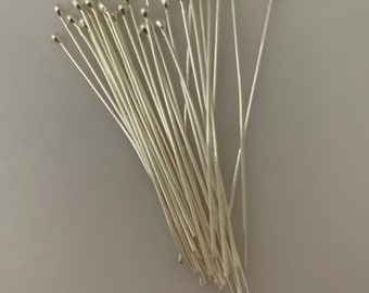 Sterling Silver Ball Headpins | 925 Sterling Silver | 23,24,& 26 Gauge  | Available in Five Sizes: 1", 1.5", 2," 2.5" and 3".