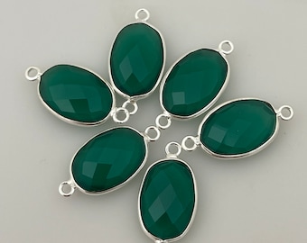 Green Onyx 2pcs 925 Sterling Silver Plated Pendant Earring Sets Jewelry #ST-106 