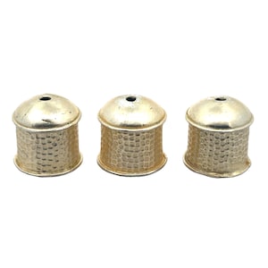 Large Tall End Tassel Caps, 8 Pcs, Size - 22X21mm Inside Size - 18mm, Great for Kumihimo, Gold & Silver Plated, E-Coated.
