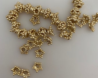 A Strand of Bead Caps, End Caps, E-Coated, Available in 2 Colors: Gold Finish & Silver Plated, About 45to48 caps, Size-10mmX6mm #NO-22