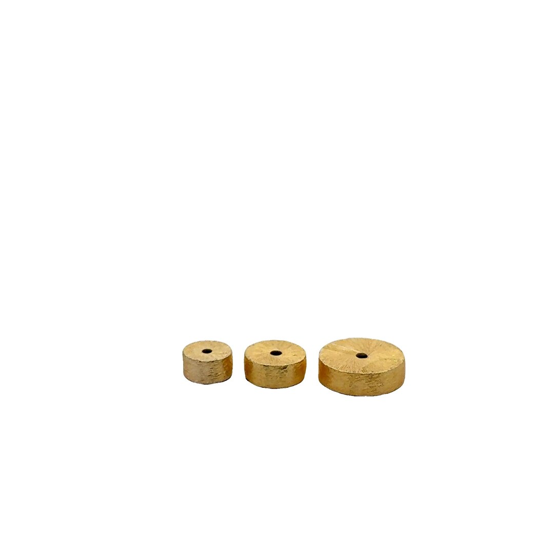 Brushed Finish Gold Drum Round Rondell Cylinder Bead Four Size ...