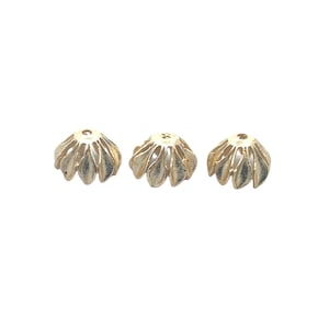 8 Pcs Of pack  of End Caps,  Gold Finish And Silver Plated Fancy End Cap E-Coated, End Cap. Size: 10X12mm .