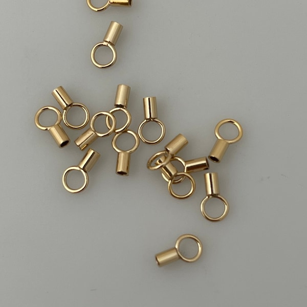 14K Echt Gold Filled Crimp Endkappen | Quetschverschlüsse | Gold Filled Crimp Endkappen | Erhältlich in zwei Größen: 1 mm, 1,4 mm.