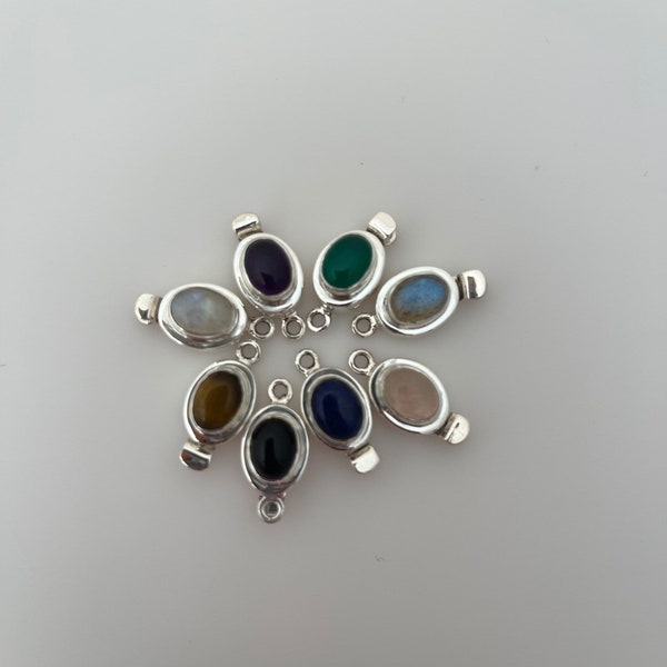 Sterling Silver Clasp and High Quality Natural Gemstone of your choice Clasps. Size:27mmX11mm | C27SS