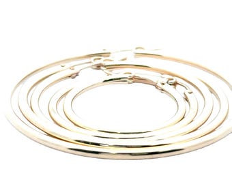 14K Gold Filled Hoop Earrings: 2.3mm Thick, Multiple Sizes (2 Pcs)