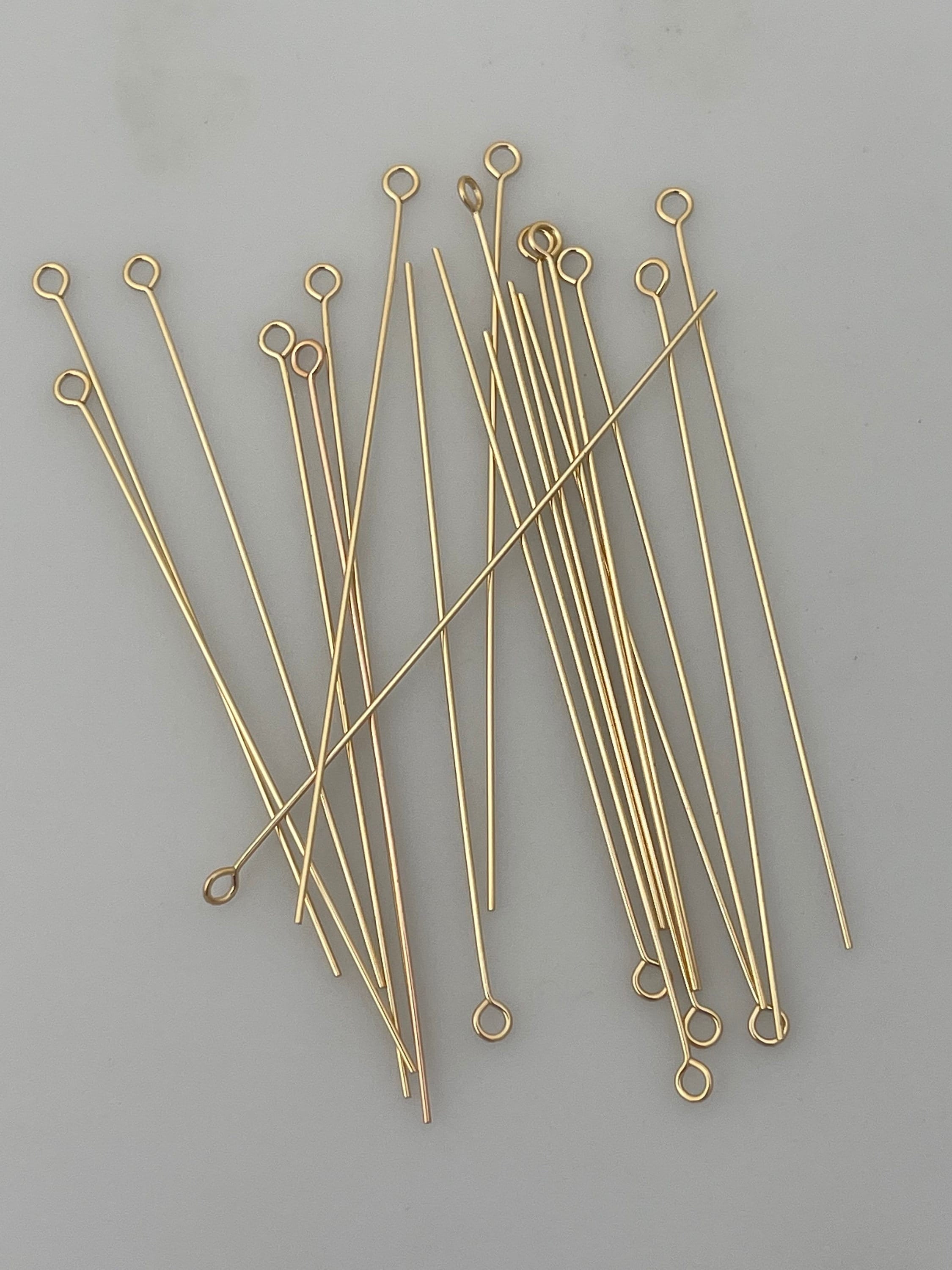 50pcs 14K Gold Filled Head Pins, Flat Head 12mm, 25mm, 37mm, 50mm