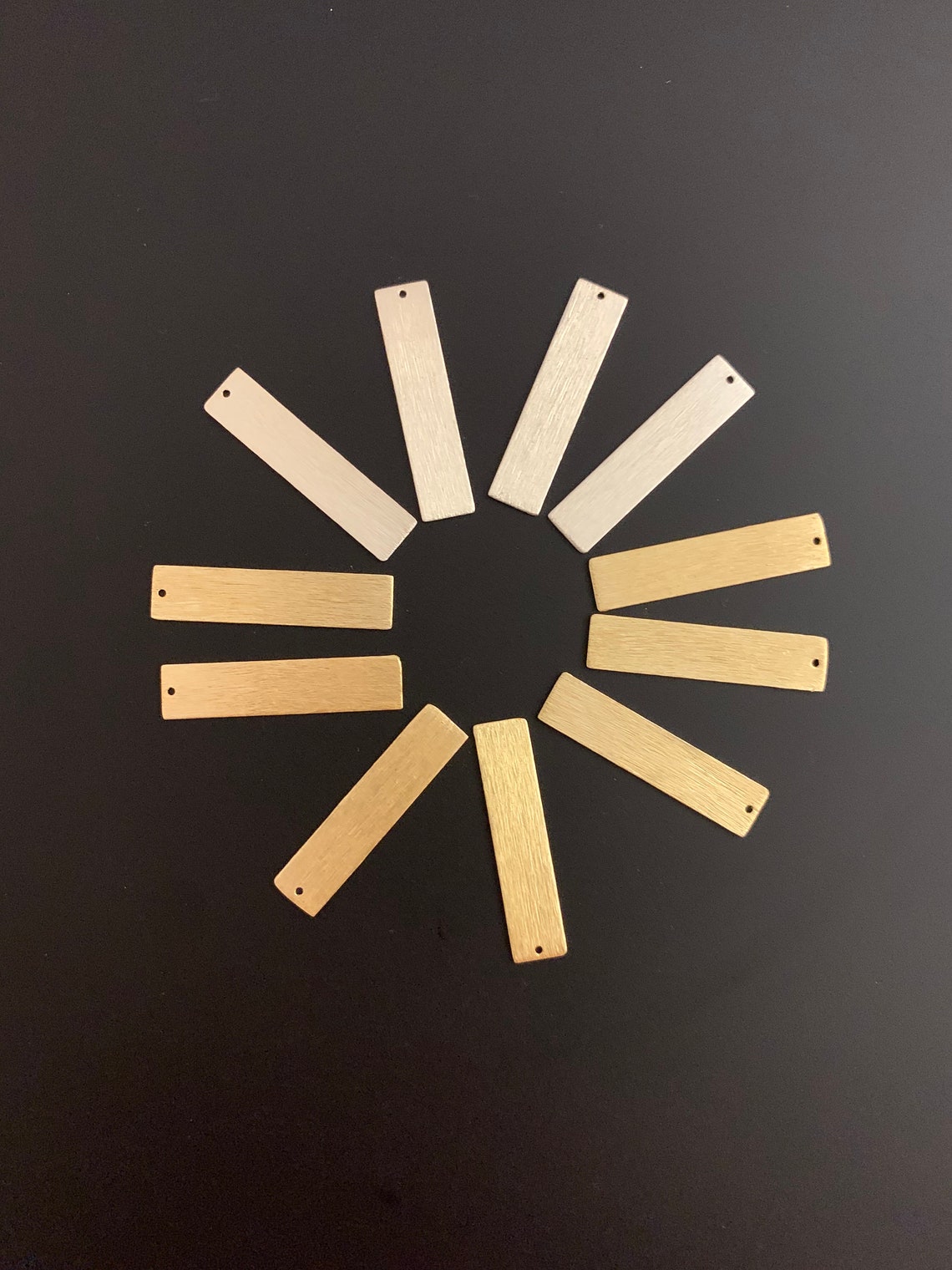 Buy Stamp Bars/blanks 15 Pcs. 35x9mm Gold & Silver Plated Online in