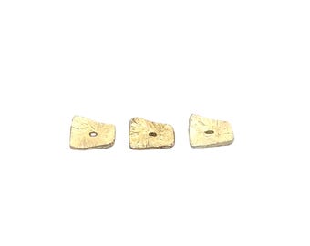 Square Curved Copper Spacers: Gold & Silver Plated Wavy Discs