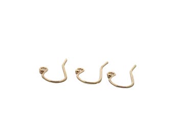 14K Gold Filled Ball End Ear Wires - 3 Pairs (20mm, 22-23 Gauge)