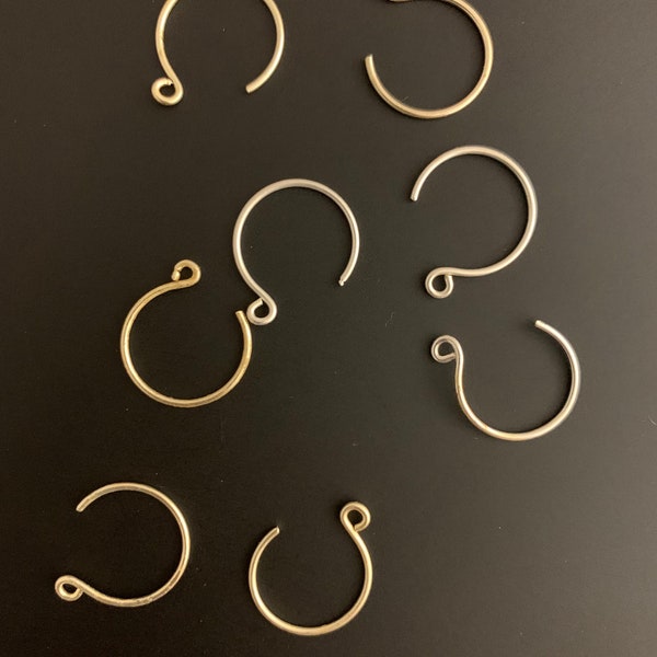 Ear Wires, 50- 80 Pcs, Semi Circle, Single Loop, Gold & Silver Plated, Hoops Earring, Earring Blanks, Size: 18X14mm, 20X18mm.