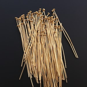 A Pack of Flat Head Pins, Gold Finish, Silver Plated Soft, Available THREE SIZE  and Two color 2, 2.5,3" Long, E-coated, Size: 22 Gauge size