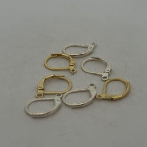 Gold & Silver Plated Lever Back Ear Wires (15mmX10mm, 20 Pcs.)
