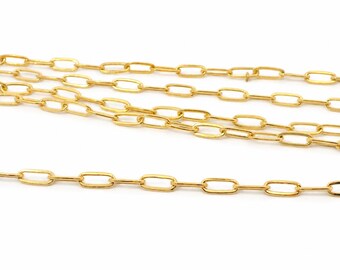 One-Foot 14K Gold-Filled Flat Cable Chain (2.8mm x 5.7mm), 1 foot