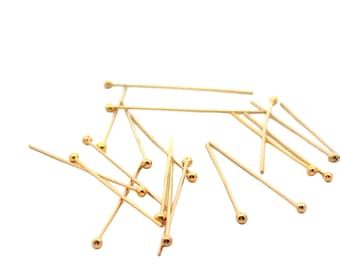 14K Real Gold Filled | Ball Head Pins | Available in  24ga, 26ga Gauges and Three Sizes 1&quot;, 1.5&quot;, 2&quot; long.