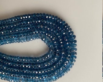 Green Kyanite Beads: 17" Graduated Faceted Rondelles