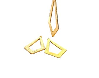 Teardrop Charm Connector/Link, 10 Pcs., Gold & Silver Plated, Pear Shape Pendant, Components/findings Size: "50X24mm"