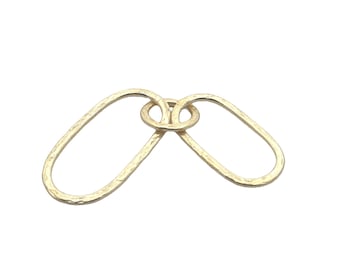 Oval Earring Links, Double Circle Connector Charms, 10pcs