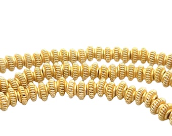E-Coated Gold Finish Beads: Silver Plated Decorative Beads (9mmX4mm)
