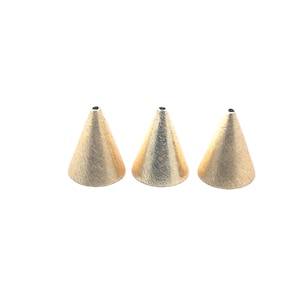 Cone Shaped Bead Strands, 8 Pcs., Two Size: 21mmX16mm, 16x12mm, Gold & Silver Plated, E-coated, Brushed Finished.