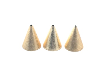 Cone Shaped Bead Strands, 8 Pcs., Two Size: 21mmX16mm, 16x12mm, Gold & Silver Plated, E-coated, Brushed Finished.