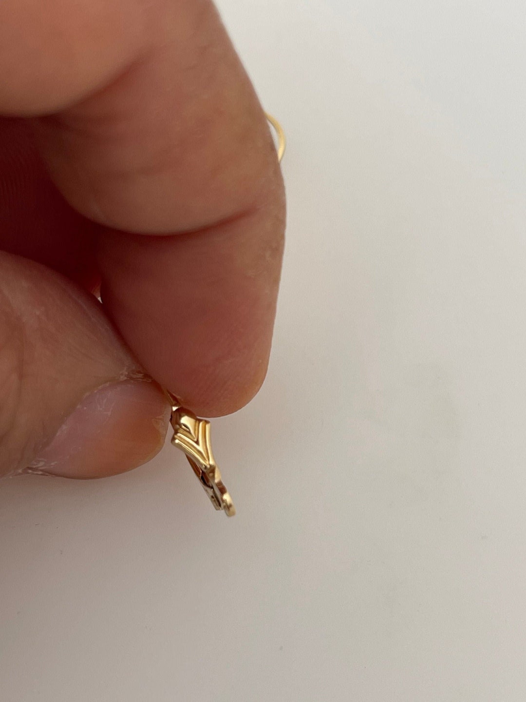 6pcs. 14K Real Gold Filled L Fleur De Lis Lever Back Ear Rings Size ...
