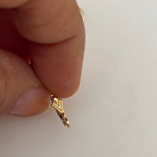 6Pcs. 14K Real Gold filled l Fleur De Lis Lever back Ear Rings | Size: 9mmX16mm #LK2GF
