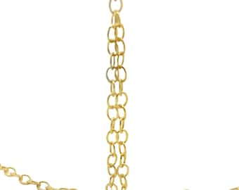 Catena ovale in ottone placcato oro: 2,9 mm x 4,5 mm, 1 piede