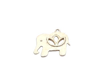 Elephant Charm Connectors: Gold & Silver Plated Findings (27mmX22mm, 8 Pcs)